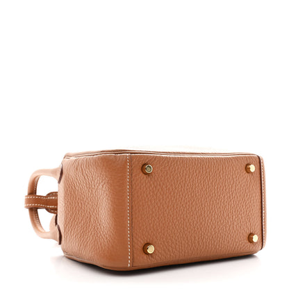 Hermes Taurillon Clemence Mini Lindy 20 Gold 4 of 9