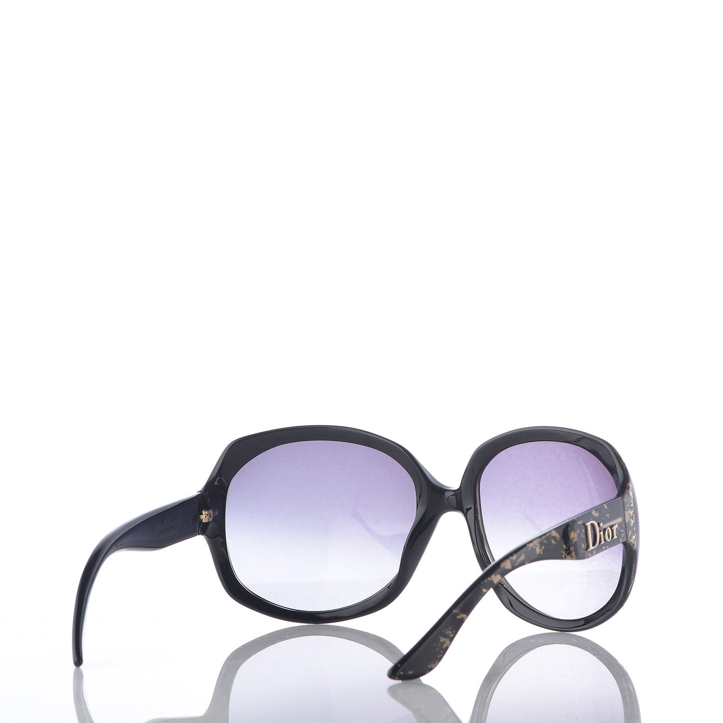 Dior Glossy 1 Gold Leaves Sunglasses Black