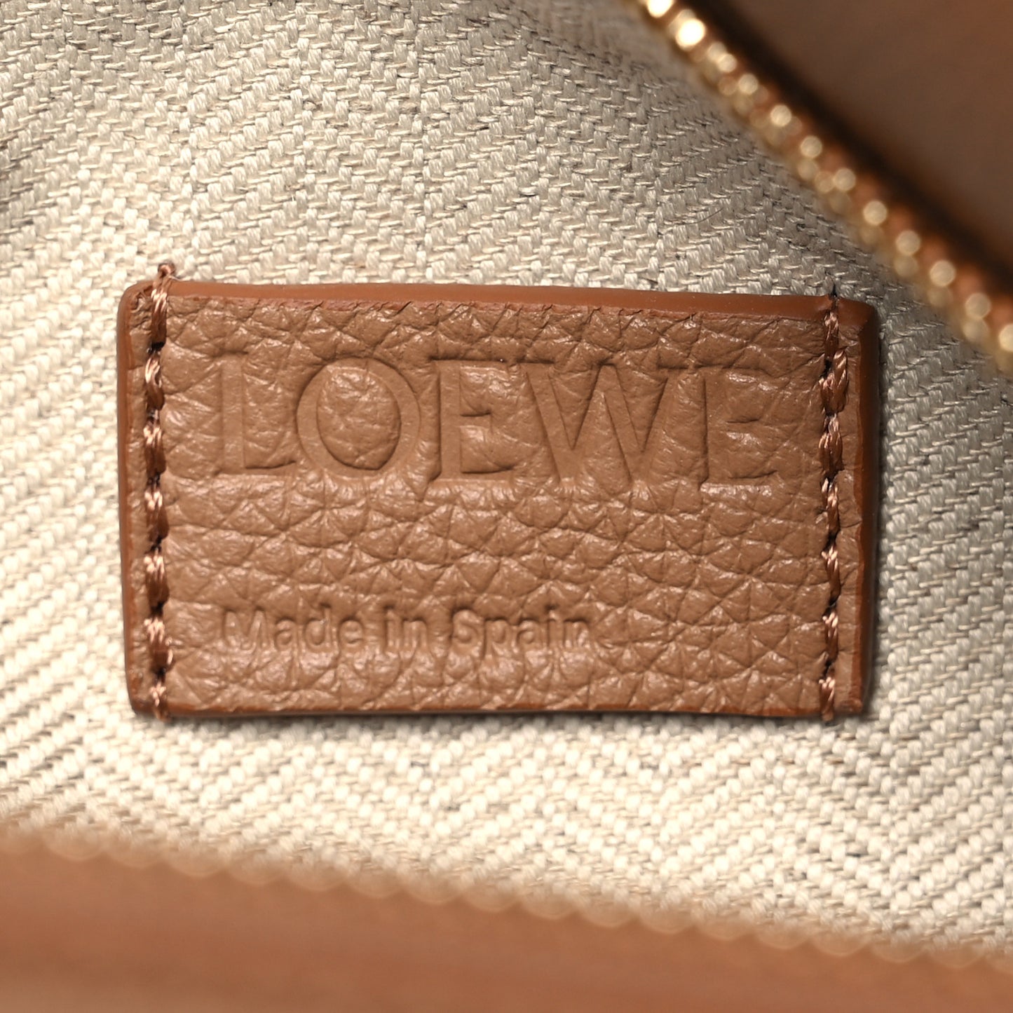 Calfskin Small Puzzle Edge Bag Toffee