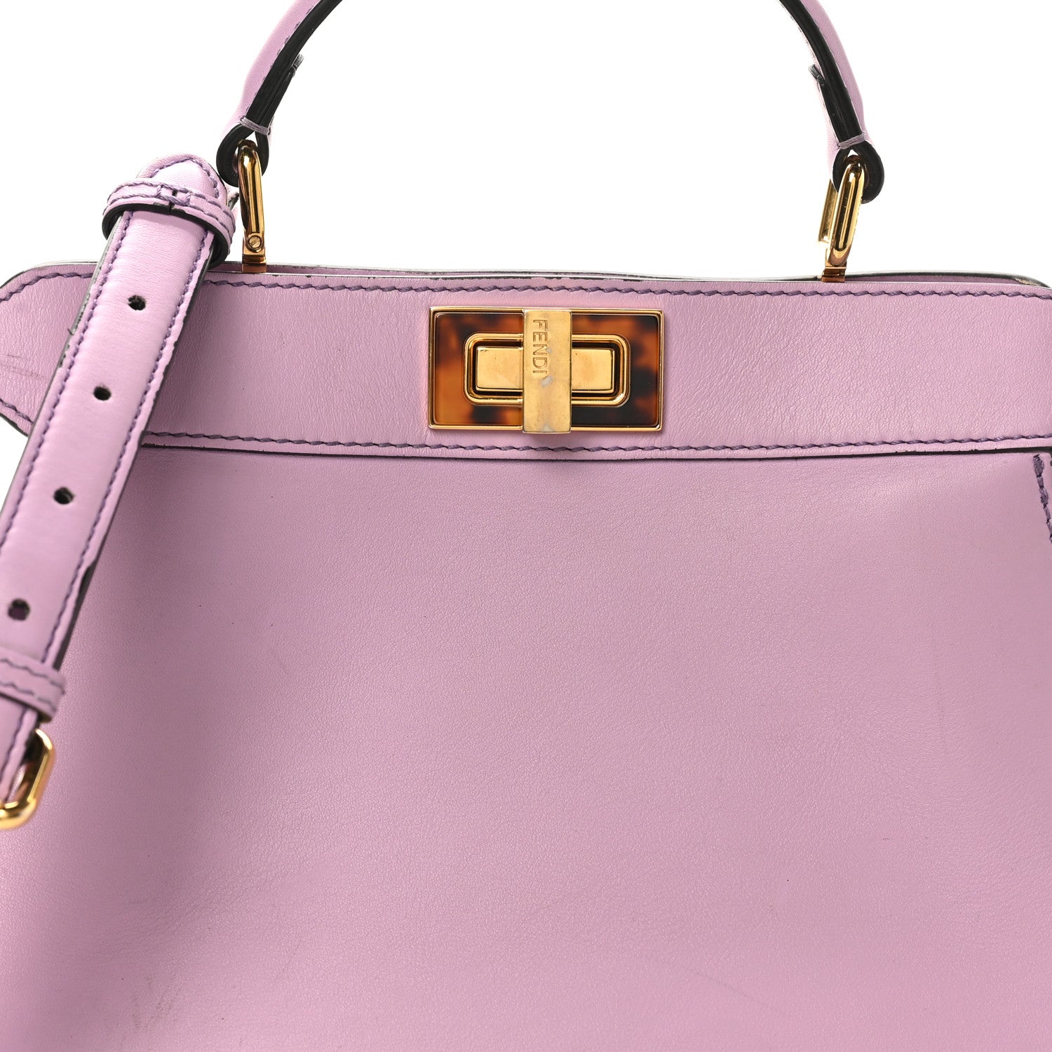 ファチュイテ Fendi Vitello Seta Shiny Nappa Plexiglass Small Peekaboo I SEE U