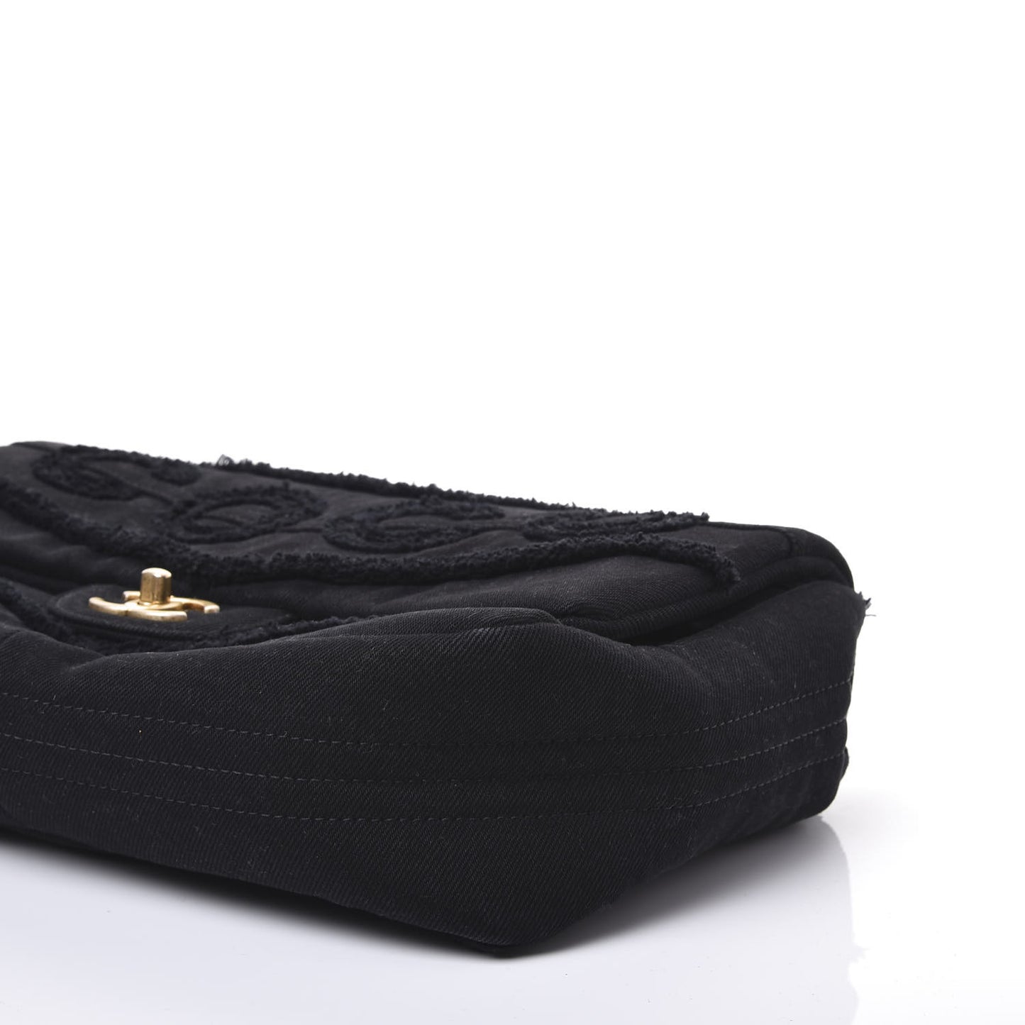 Denim Coco Jumbo Single Flap Black