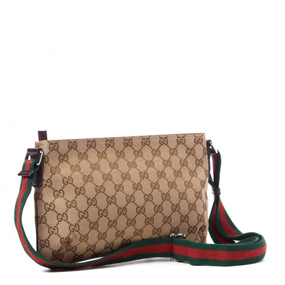 Gucci Monogram Web Small Flat Messenger Crossbody Dark Brown 2 of 8