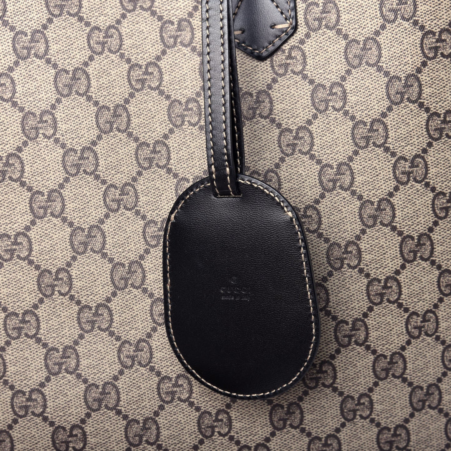 GG Supreme Monogram Large Reversible Tote Beige Black