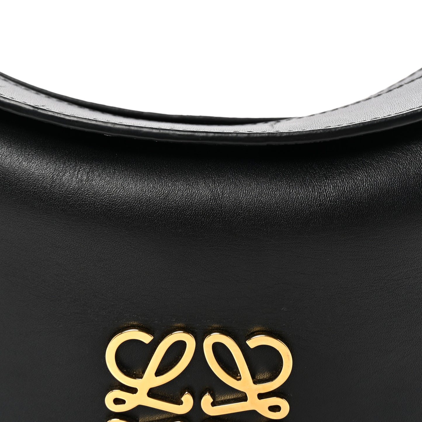 Satin Calfskin Small Anagram Luna Bag Black Pecan