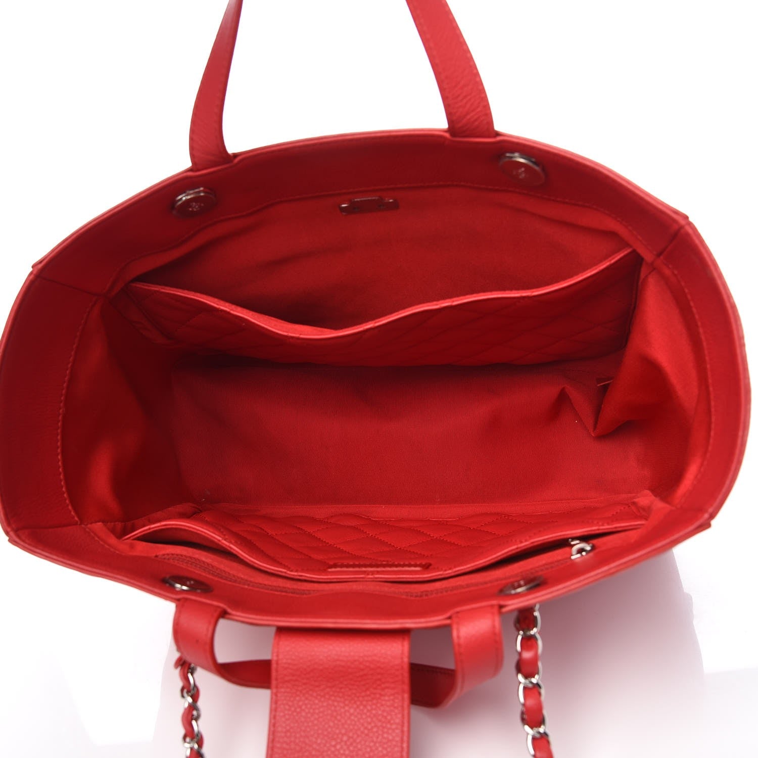 Chanel Caviar Quilted Large CC Box Shopping Tote Red 6 of 14