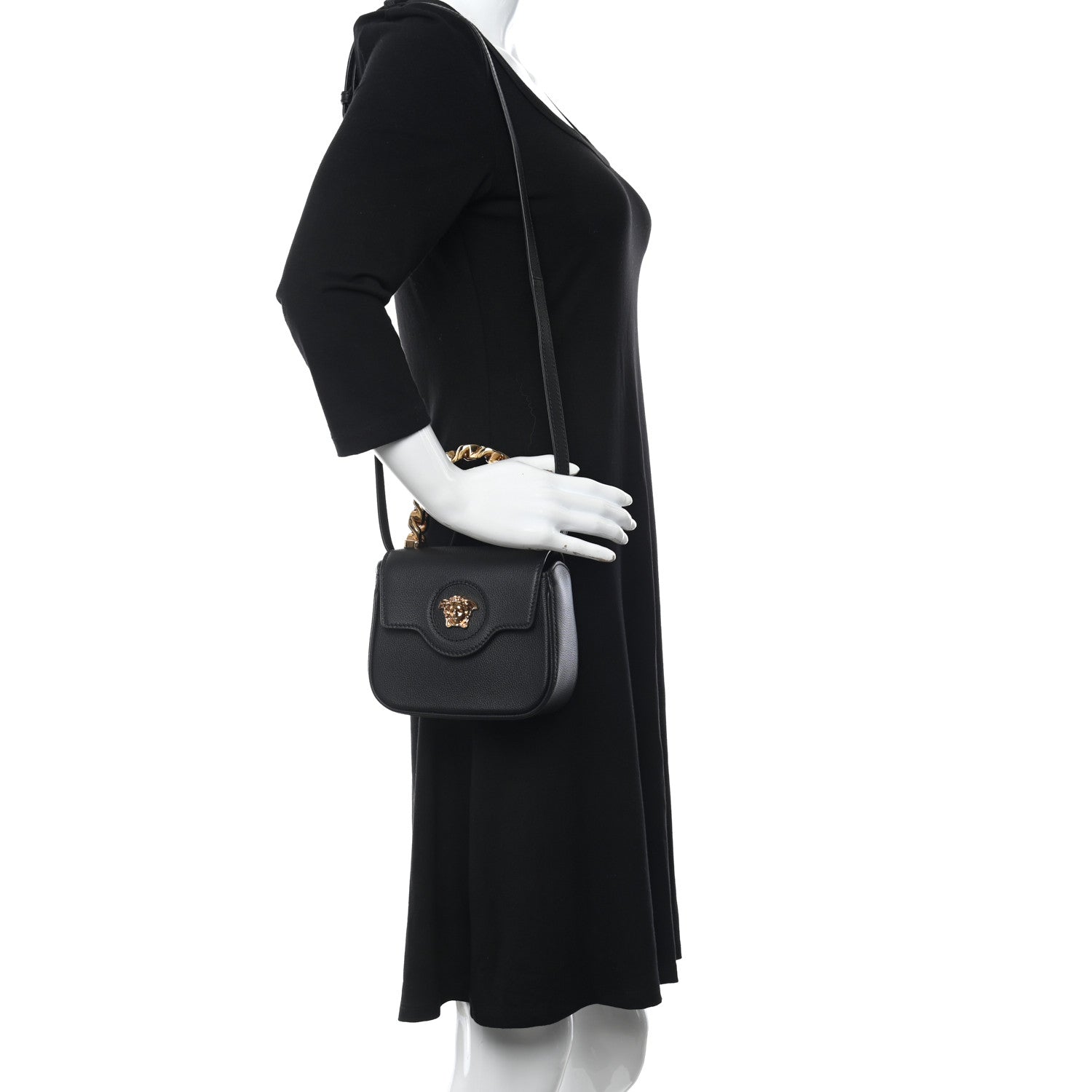 Versace Grained Calfskin Mini La Medusa Bag Black 2 of 11