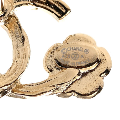 Chanel Metal Camellia CC Earrings Gold 4 of 5
