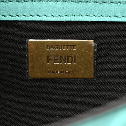 Fendi Nappa FF 1974 Embossed Baguette Spring Turquoise 6 of 9