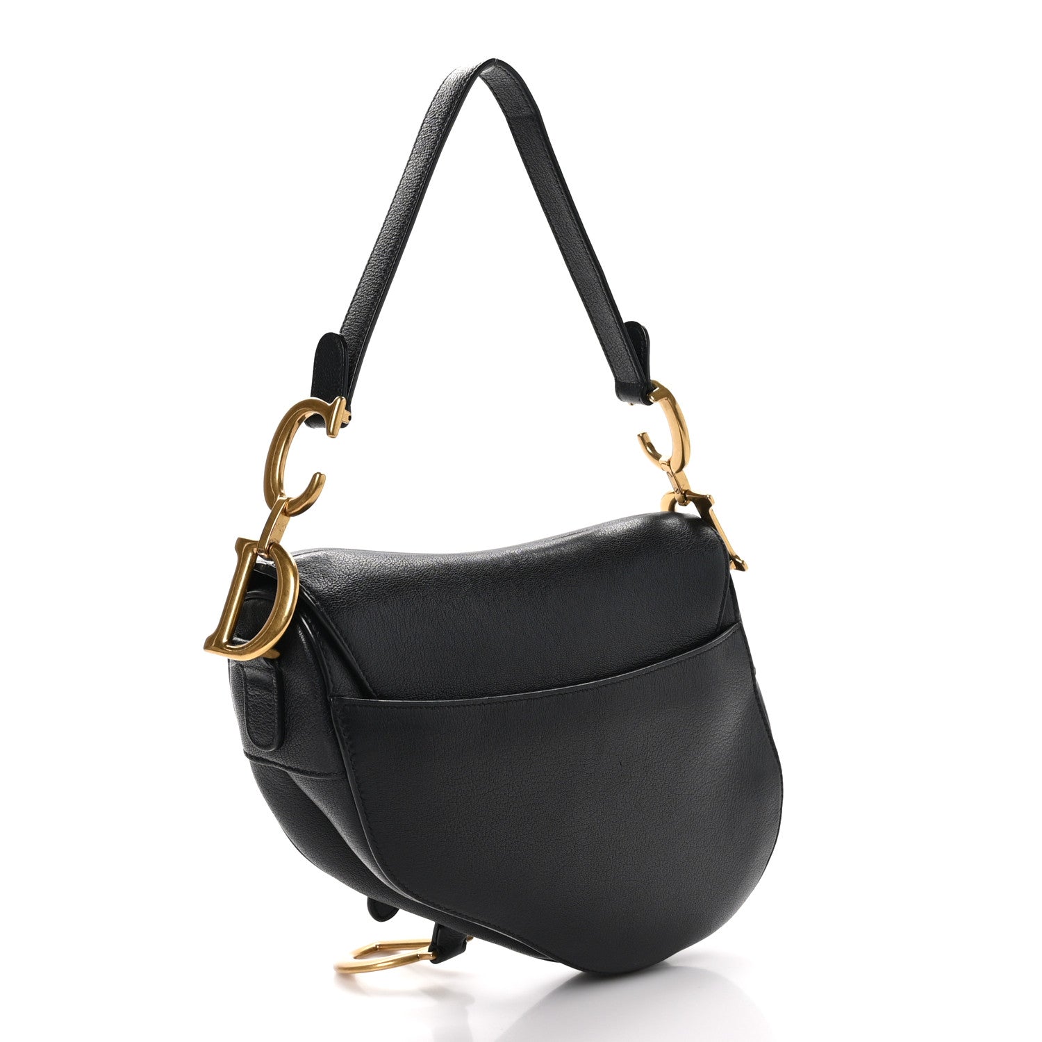 Christian Dior Shiny Goatskin Saddle Bag Black 3 of 10