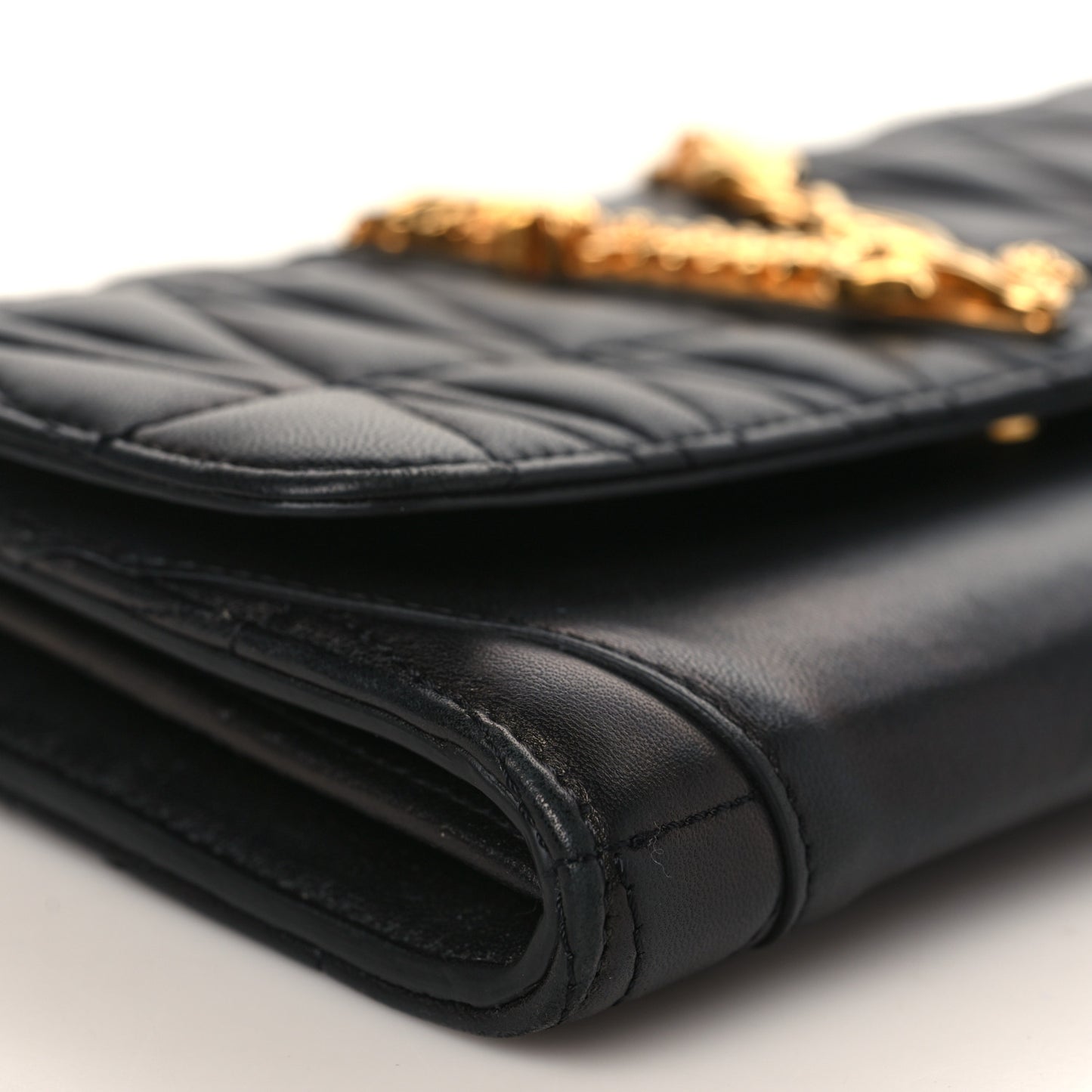 Nappa Quilted Virtus Evening Bag Black