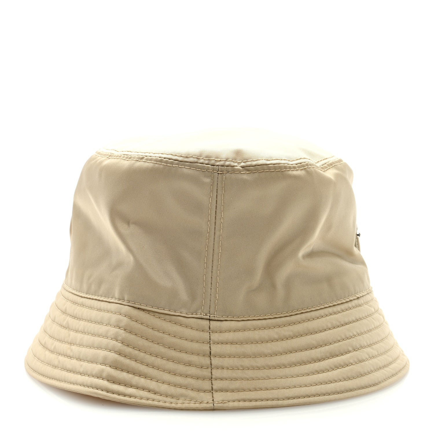 Prada Re-Nylon Metal Triangle Logo Womens Bucket Hat L Cammeo 5 of 7