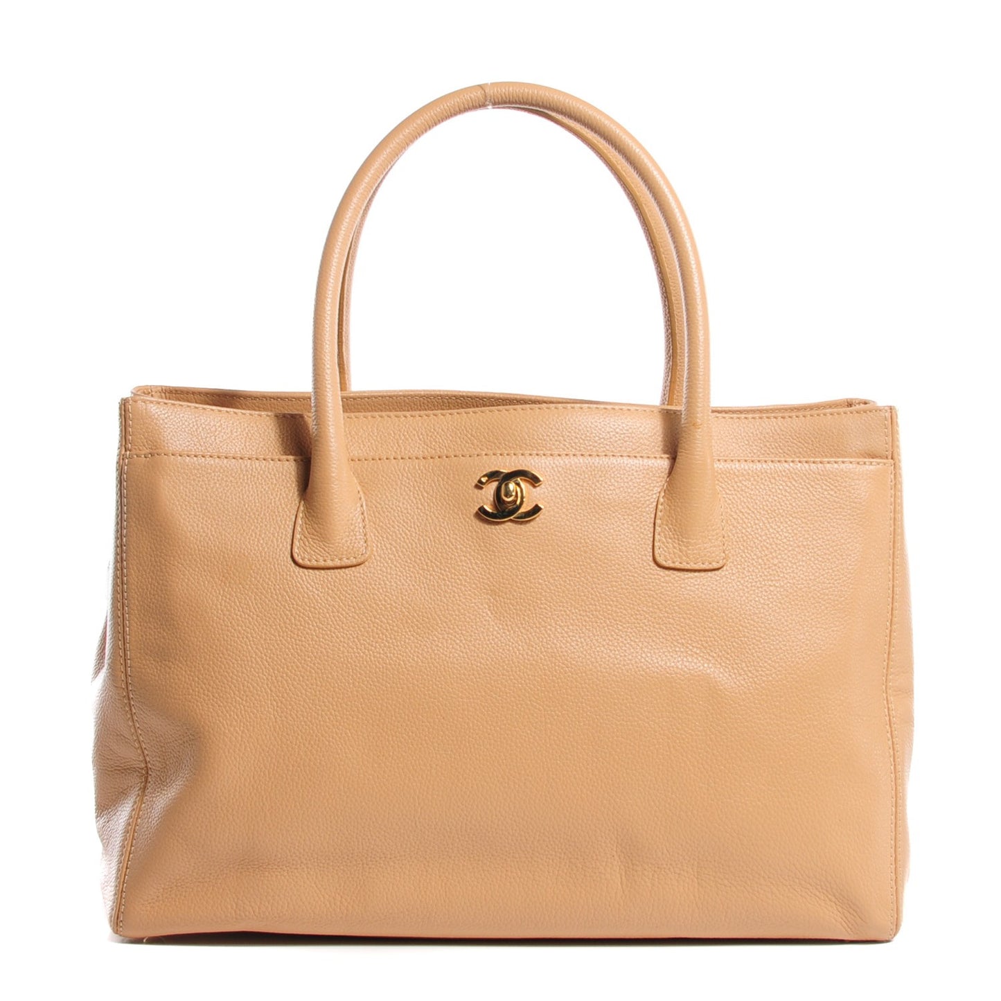 Calfskin Cerf Executive Shopper Tote Beige