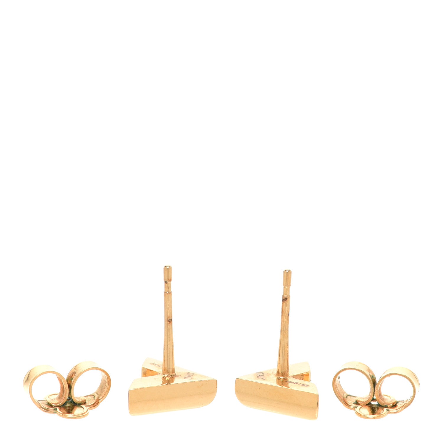 Louis Vuitton Brass Essential V Stud Earrings Gold 3 of 5