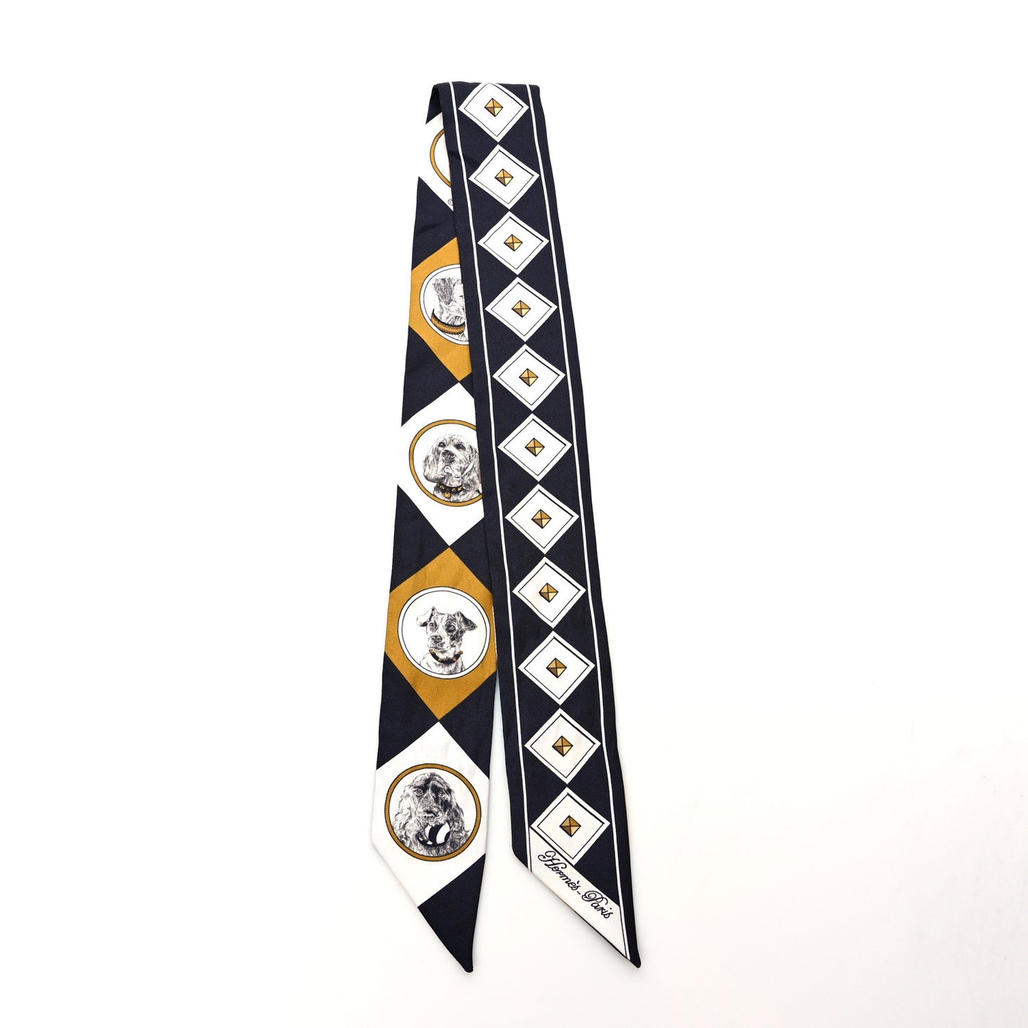 Silk Colliers et Chiens Twilly Black Gold White