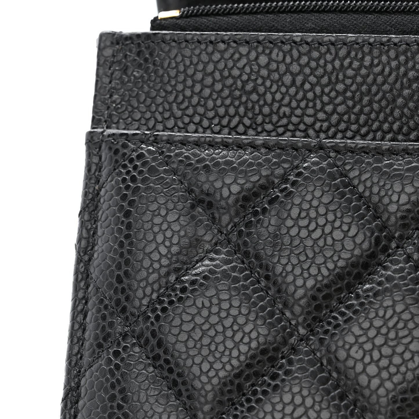 Caviar Quilted Wallet on Chain WOC Black