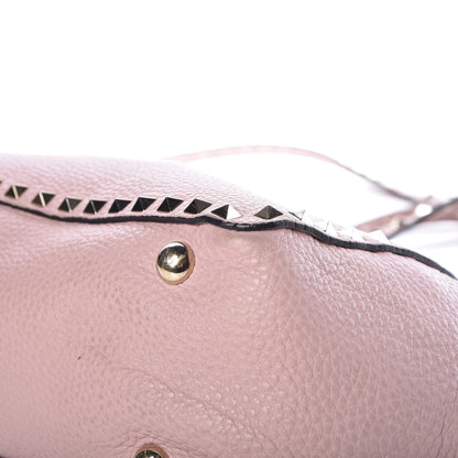 Valentino Garavani Grained Calfskin Small Rockstud Tote Water Rose 13 of 15