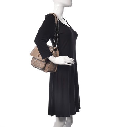 Saint Laurent Crinkled Calfskin Matelasse Monogram Medium Niki Chain Satchel Light Taupe 2 of 10