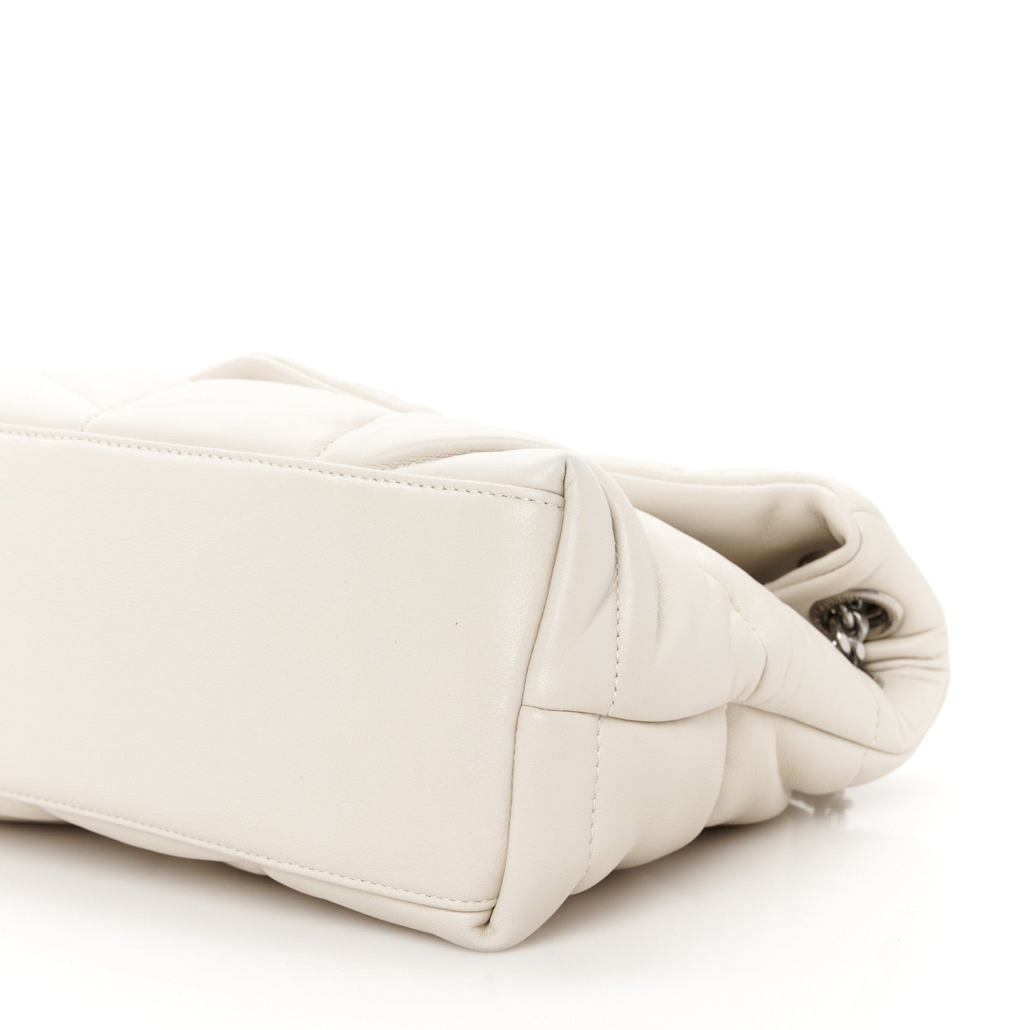 Saint Laurent Lambskin Quilted Small Loulou Puffer Monogram Chain Satchel Crema Soft 10 of 10