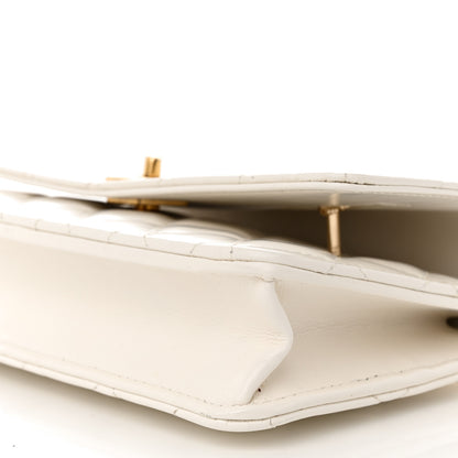 Chanel Shiny Calfskin Quilted Multicolor Top Handle Wallet On Chain WOC White 11 of 13