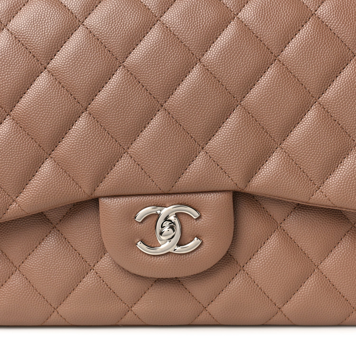 Chanel Caviar Quilted Jumbo Double Flap Dark Beige 8 of 12
