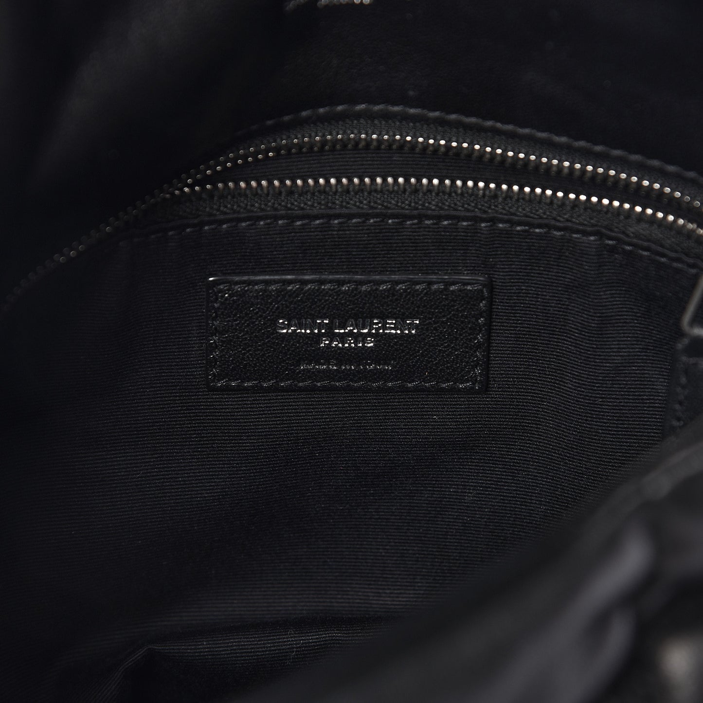 Lambskin Quilted Small Loulou Puffer Monogram Chain Satchel Black
