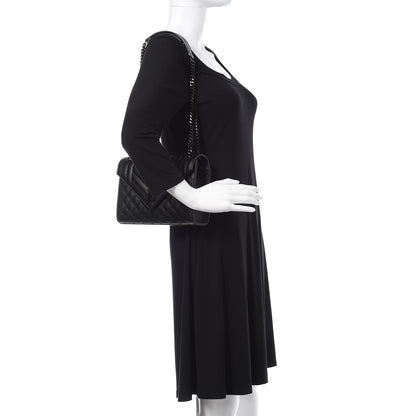 Saint Laurent Grain De Poudre Textured Mixed Matelasse Triquilt Medium Monogram Satchel Black 2 of 9
