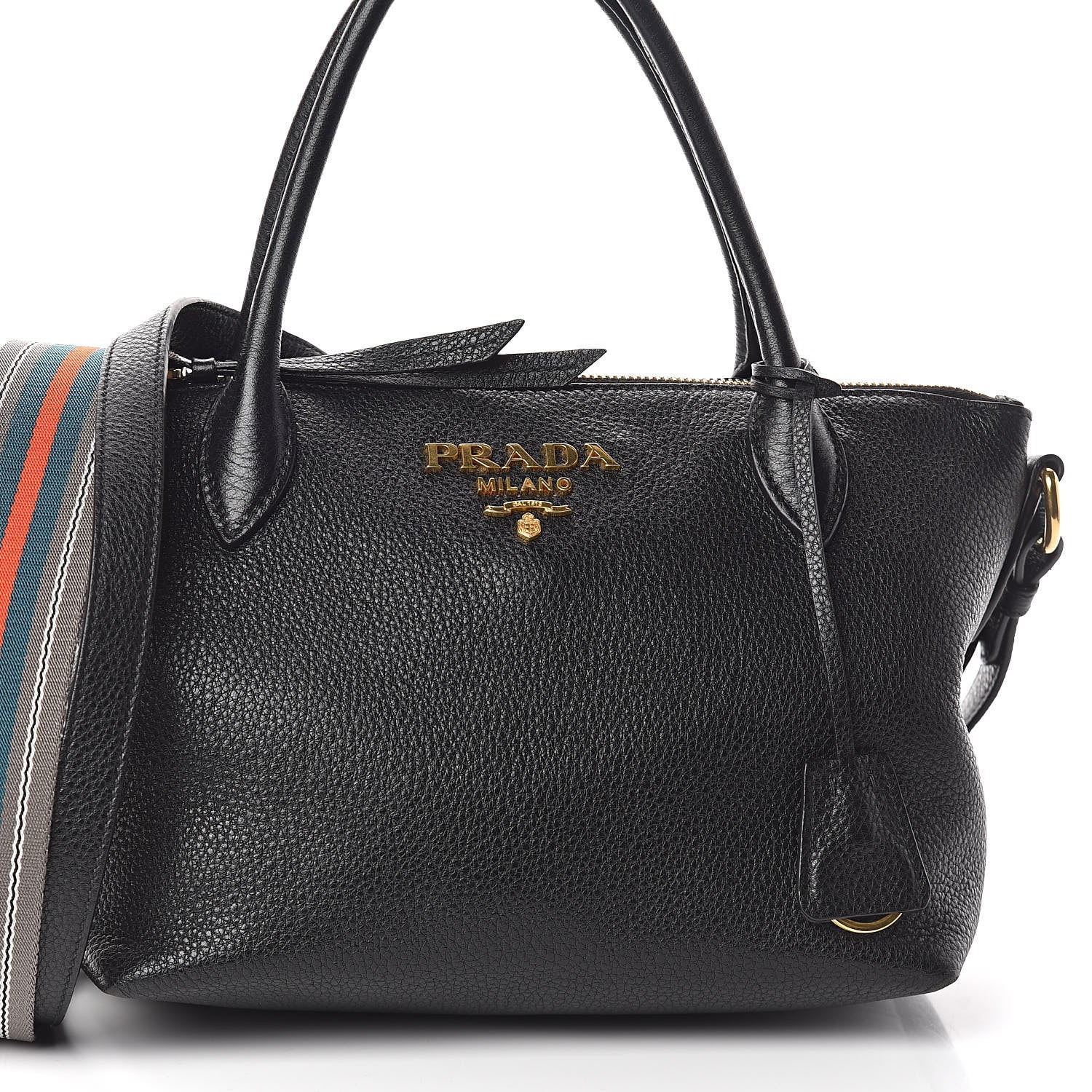 Prada Vitello Daino Tote Black 7 of 14