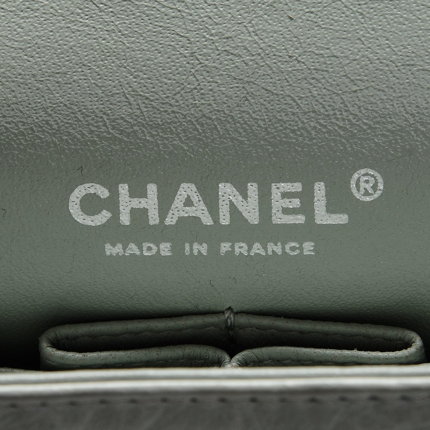 Aged Calfskin Quilted Medium Double Flap Light Green