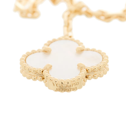 Van Cleef & Arpels 18K Yellow Gold Mother of Pearl Malachite Carnelian Tiger Eye 4 Motifs Lucky Alhambra Bracelet 4 of 4
