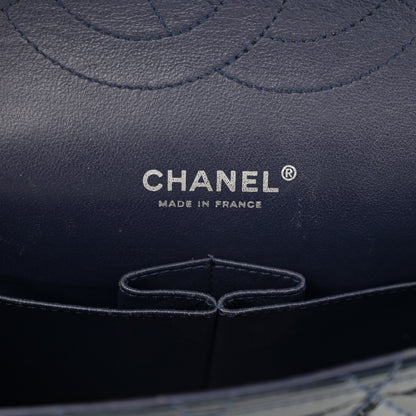 Chanel Patent Quilted Accordion Double Flap Navy Blue 6 of 10