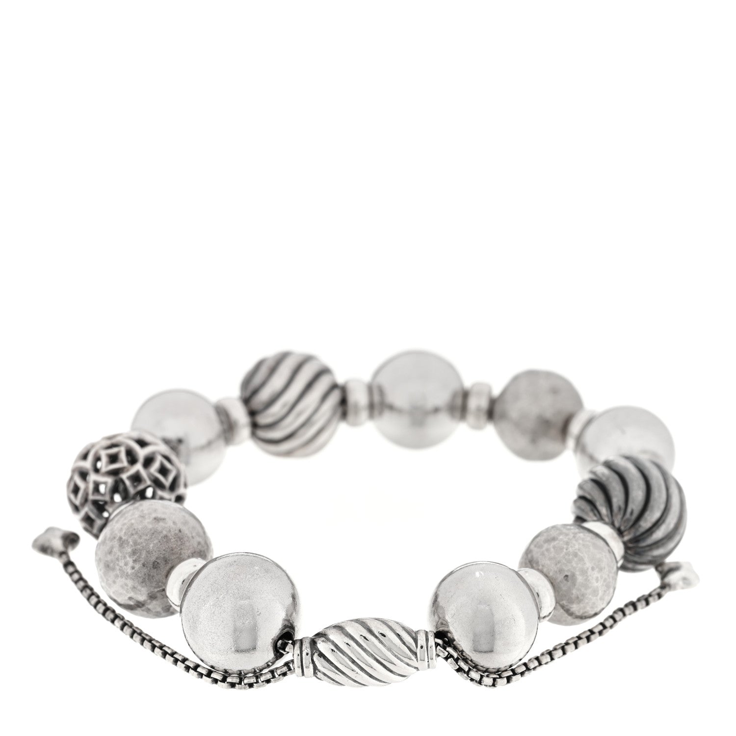 David Yurman Sterling Silver 14mm Elements Bead Bracelet 2 of 3