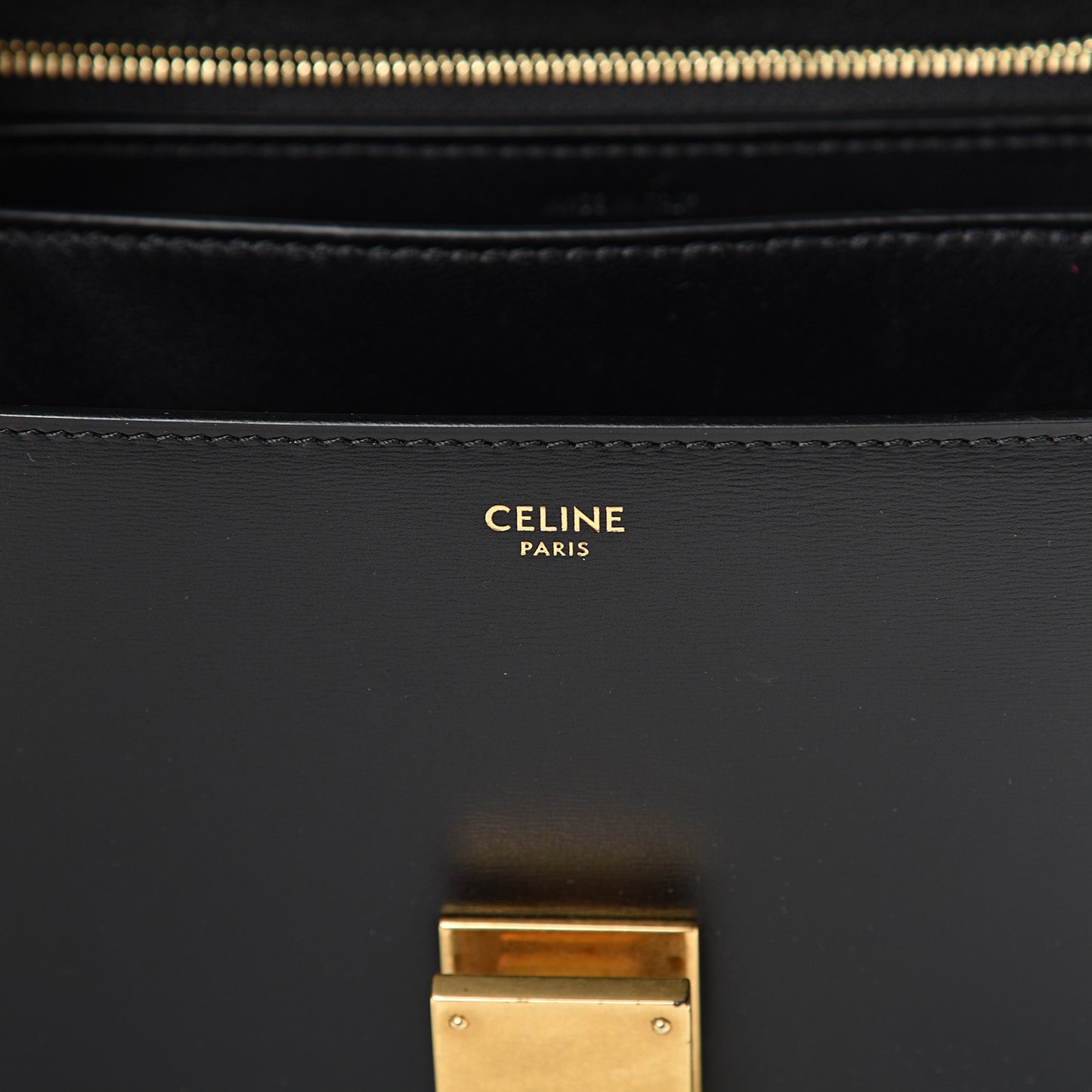 Box Calfskin Medium Classic Box Flap Bag Black