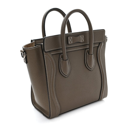 Celine Drummed Calfskin Nano Luggage Souris 3 of 11