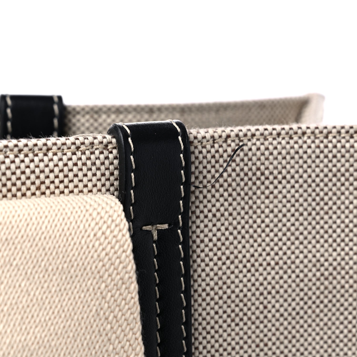 Chloe Cotton Calfskin Large Woody Ribbon Tote White Black 15 of 15