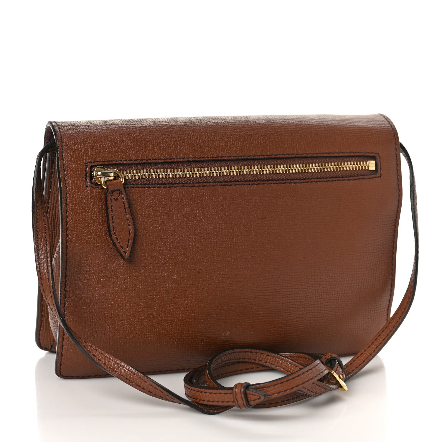 Burberry Derby Calfskin House Check Small Macken Crossbody Bag Tan 4 of 10