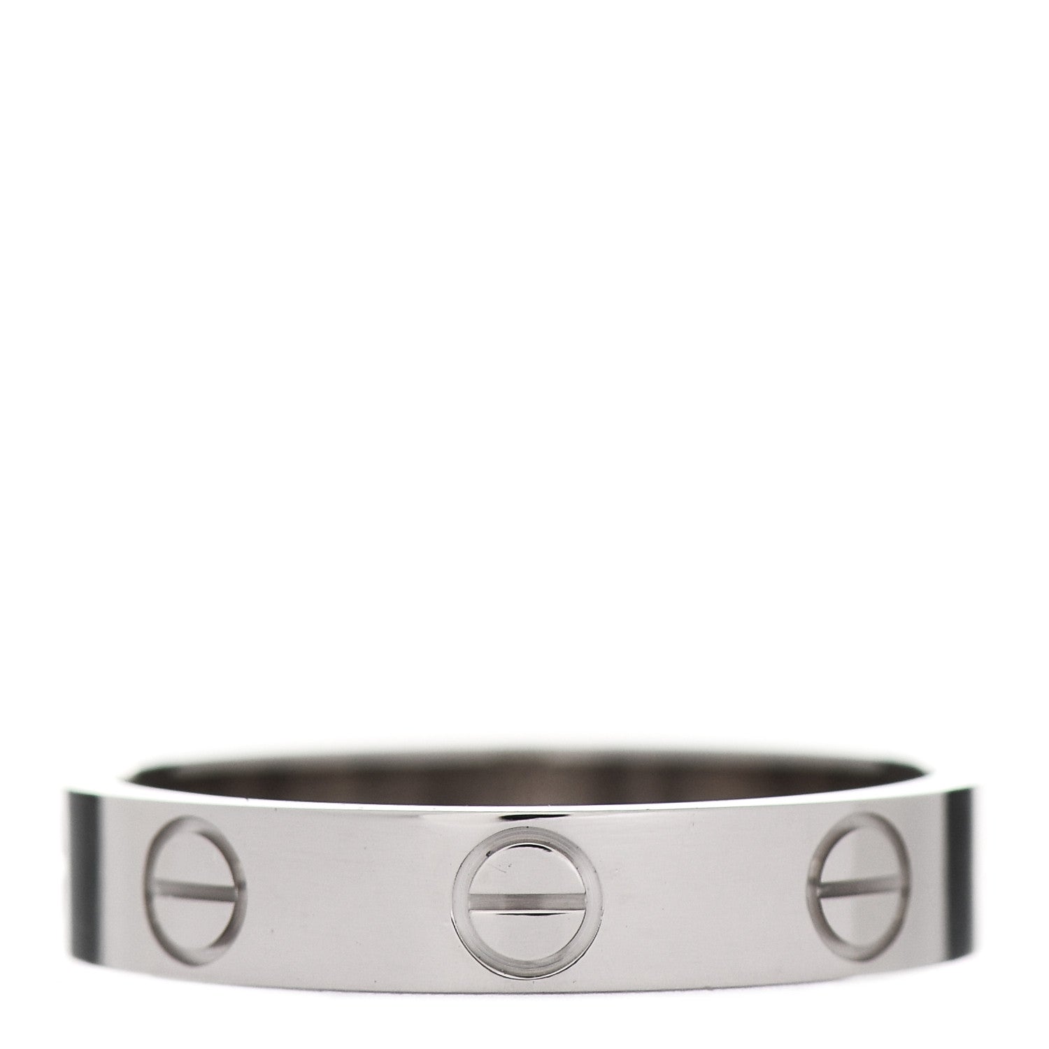 Cartier 18K White Gold 3.5mm LOVE Wedding Band Ring 51 5.75 3 of 4