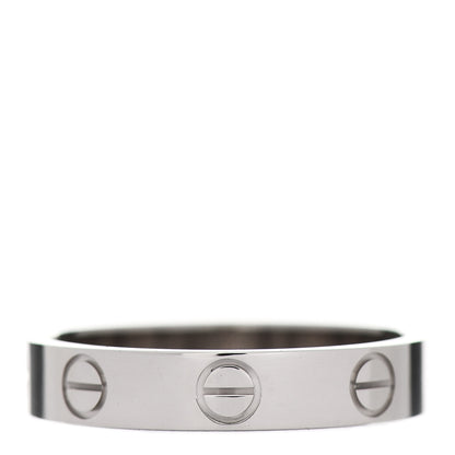 Cartier 18K White Gold 3.5mm LOVE Wedding Band Ring 51 5.75 3 of 4