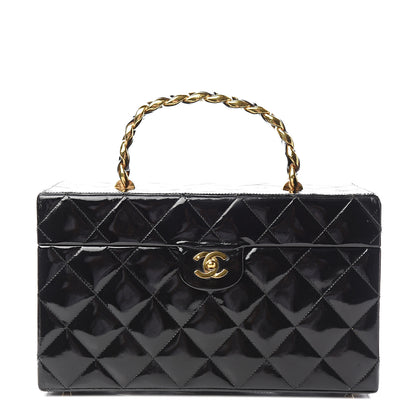 Chanel Patent Quilted Vanity Train Case Black 1 of 10