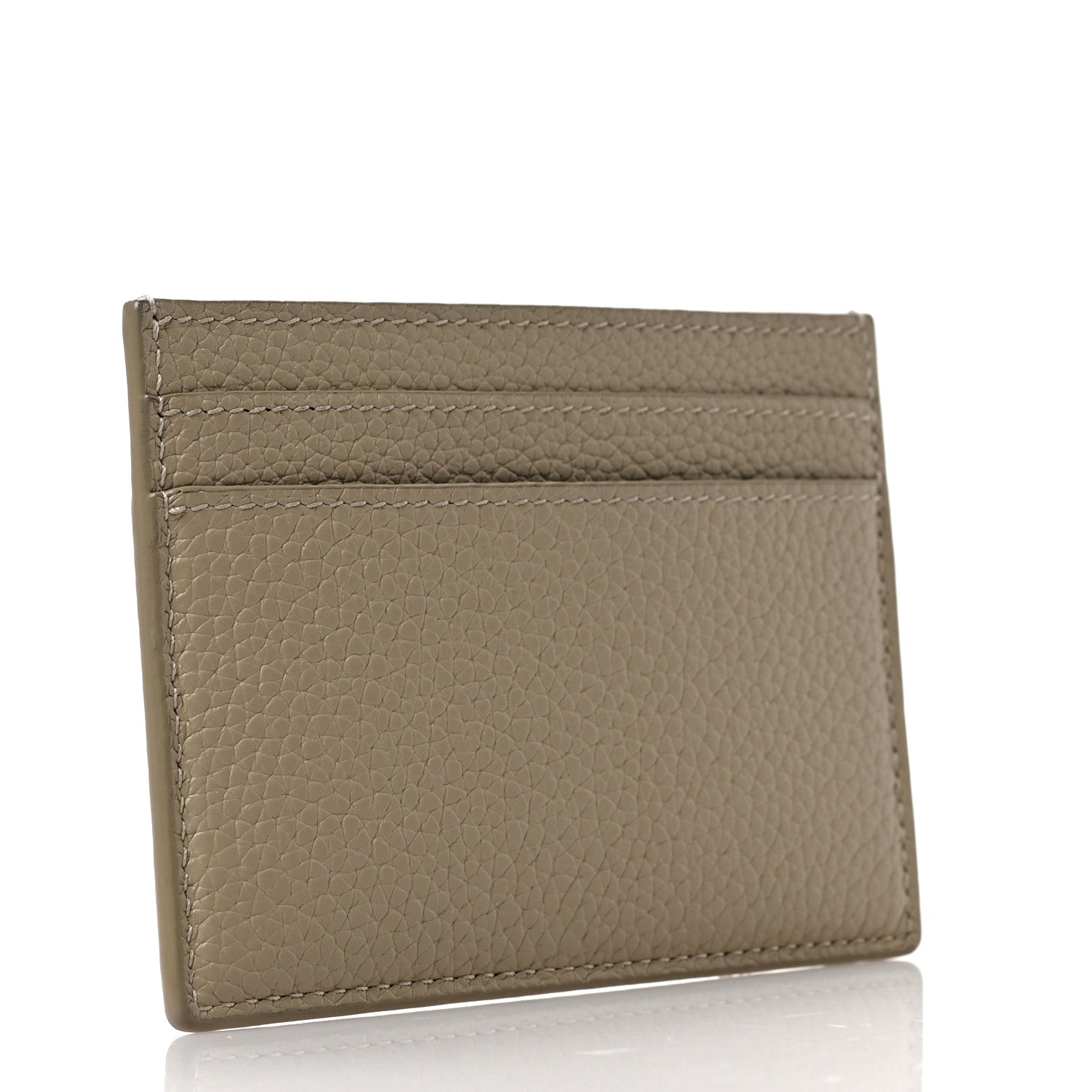 Saint Laurent Calfskin Tiny Cassandre Credit Card Case Dark Beige 3 of 7