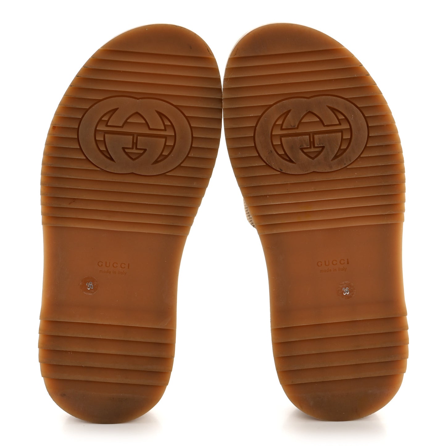 Monogram Maxi GG Angelina Platform 55mm Slide Sandals 36 Camel Ebony