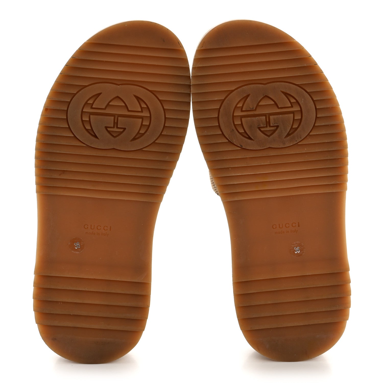Gucci Monogram Maxi GG Angelina Platform 55mm Slide Sandals 36 Camel Ebony 6 of 10