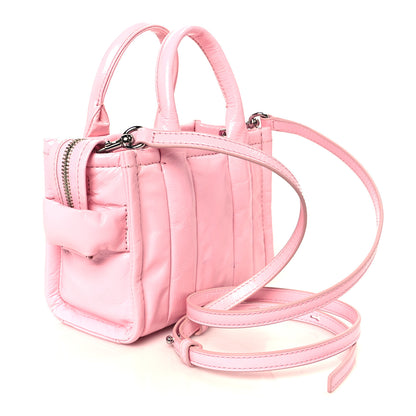 Marc Jacobs Shiny Crinkled Calfskin Mini The Tote Bag Pink 3 of 11