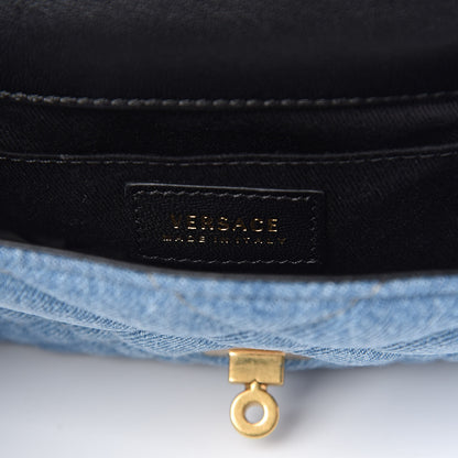 Versace Denim Barocco Printed Icon Small Crossbody Bag Blue 7 of 10
