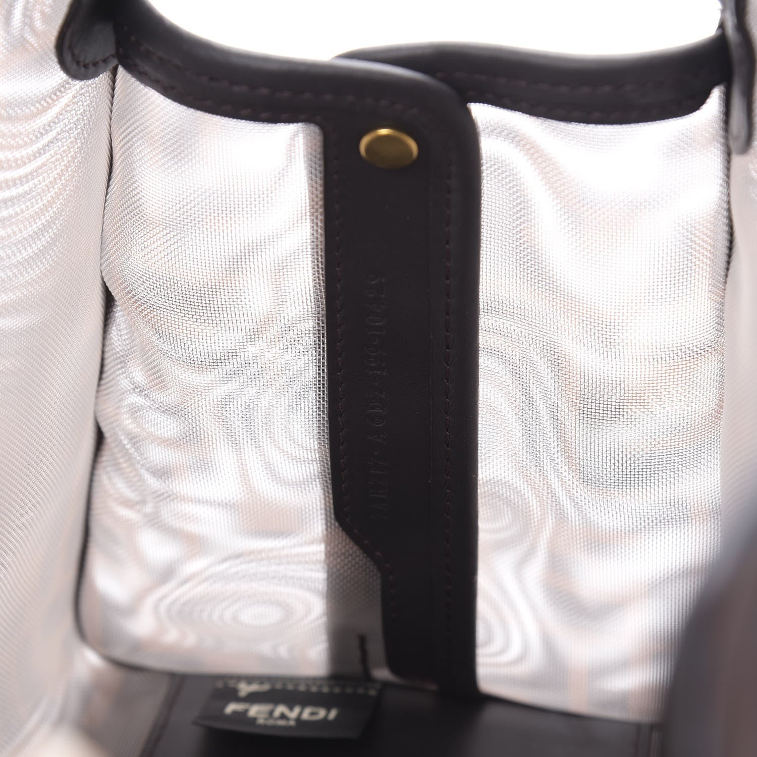 Fendi Mesh Vitello Century FF 1974 Mini Peekaboo Defender Cover Marrone Black Ebano 8 of 10