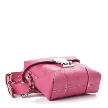 MCM Calfskin Ottomar Monogram Soft Berlin Belt Bag Pink 4 of 9