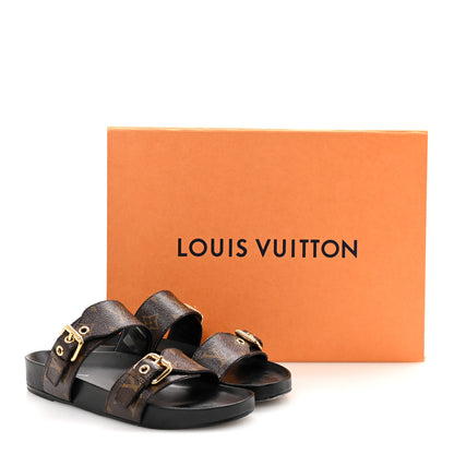 Louis Vuitton Monogram Bom Dia Mule Sandals 36.5 Black 10 of 10