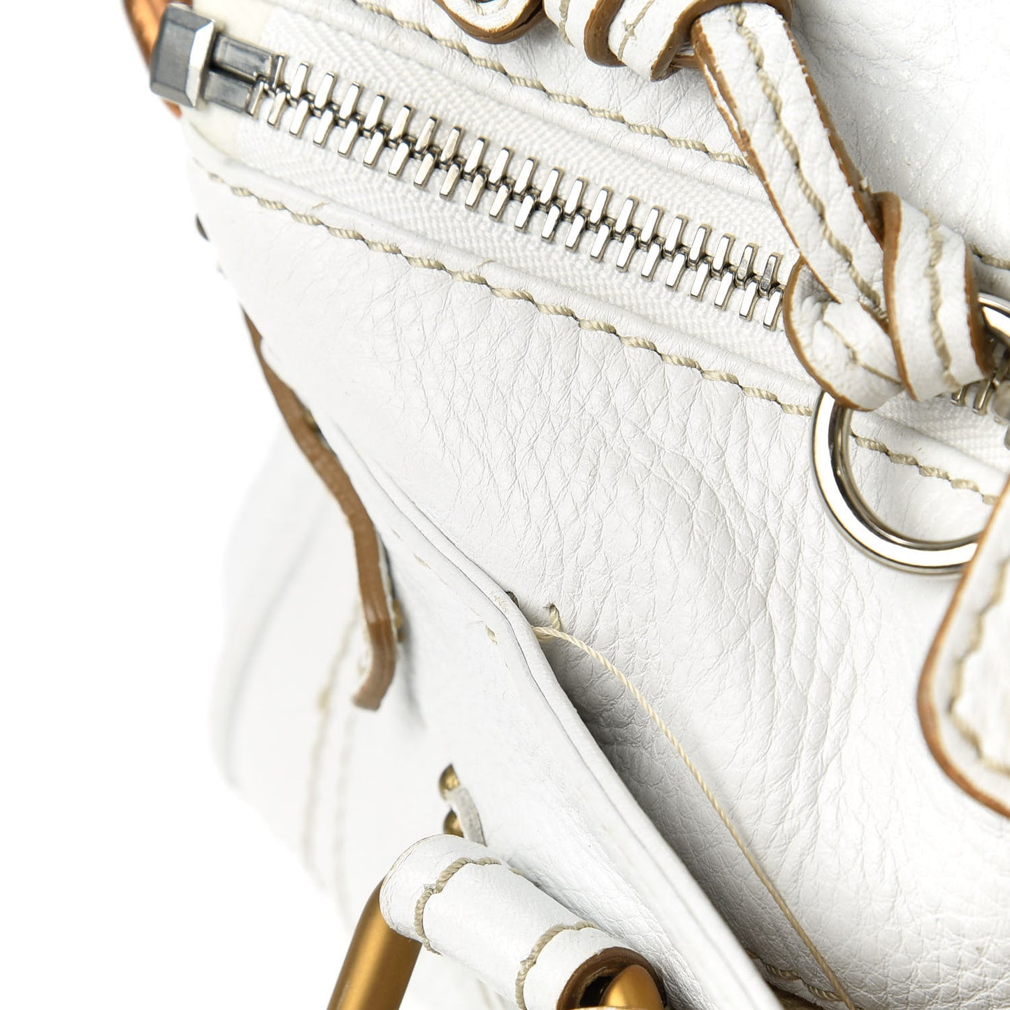 Calfskin Medium Paddington Satchel White