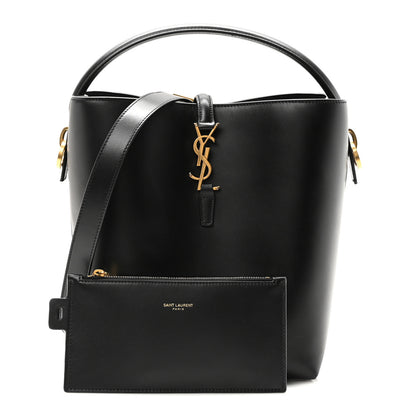 Saint Laurent Smooth Shiny Calfskin Monogram Le 37 Bucket Bag Black 3 of 10