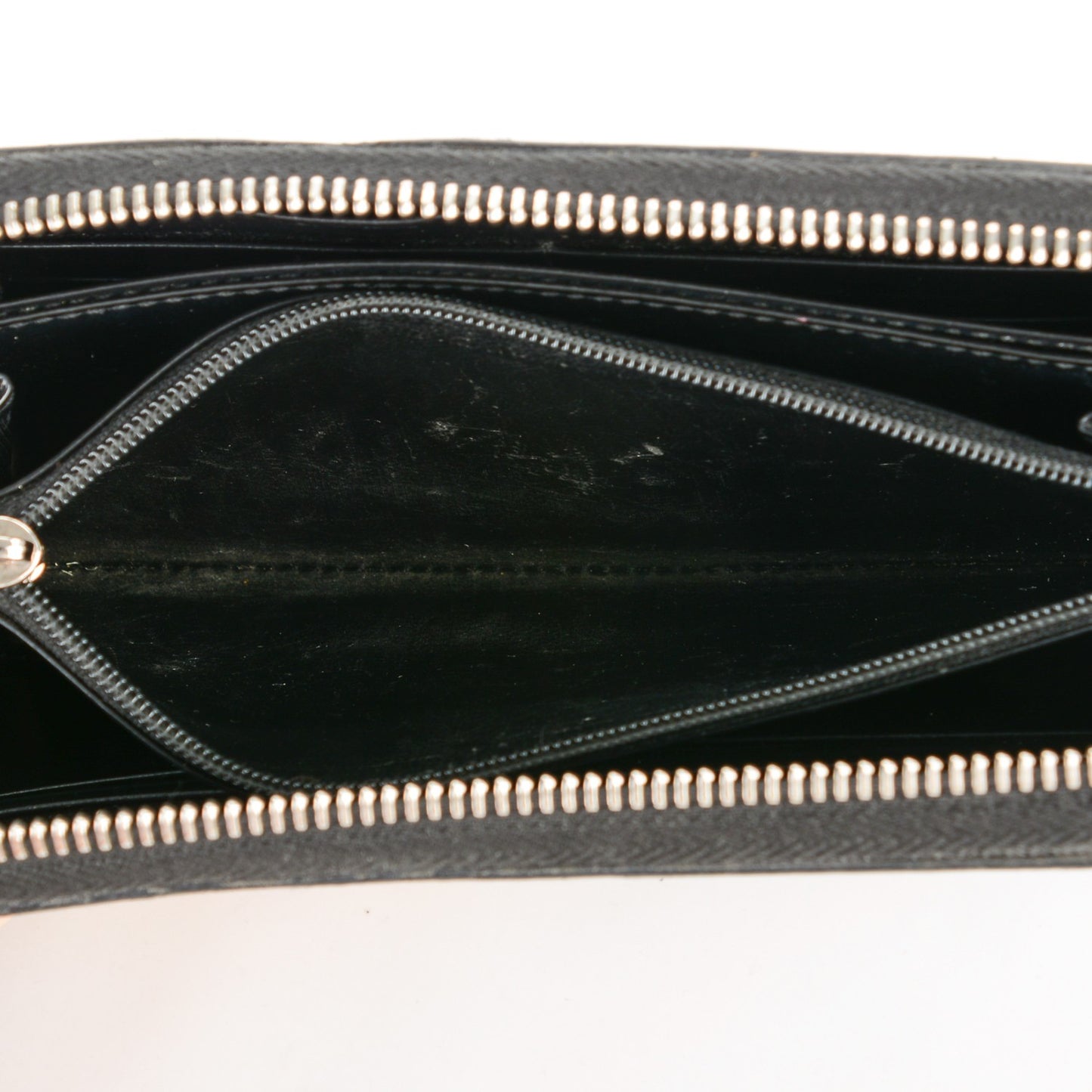 Supernova Check Large Zip Around Wallet Black