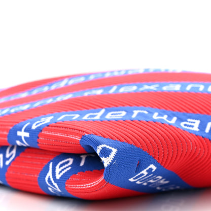 Alexander Wang Knit Jacquard Diagonal Logo Shopper Tote Red Blue 8 of 9